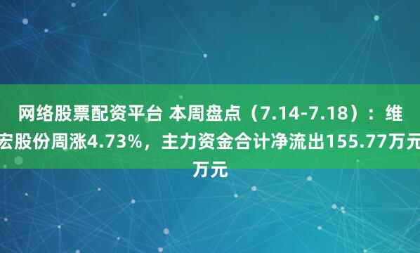 网络股票配资平台 本周盘点（7.14-7.18）：维宏股份周涨4.73%，主力资金合计净流出155.77万元
